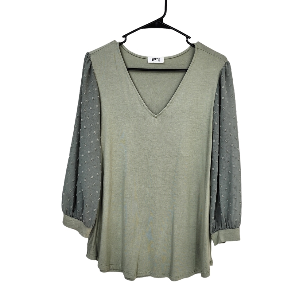 West K Women's Three Quarter Sleeve Knit Top - L